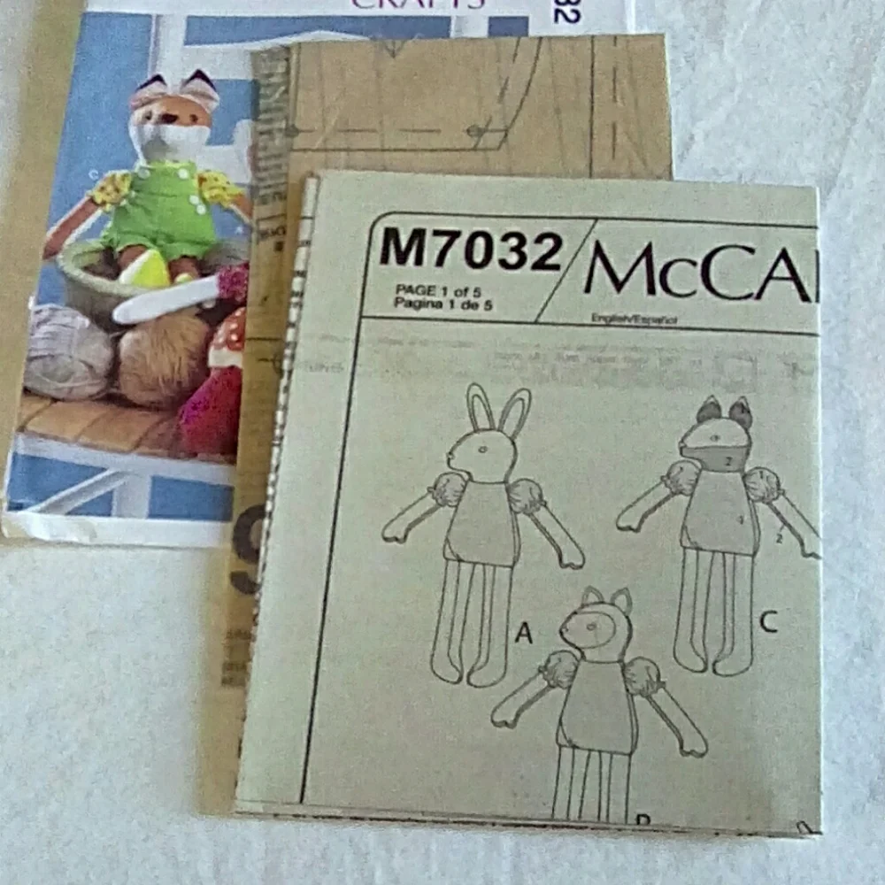 McCall's Crafts M7032 Bunny Cat Fox dolls